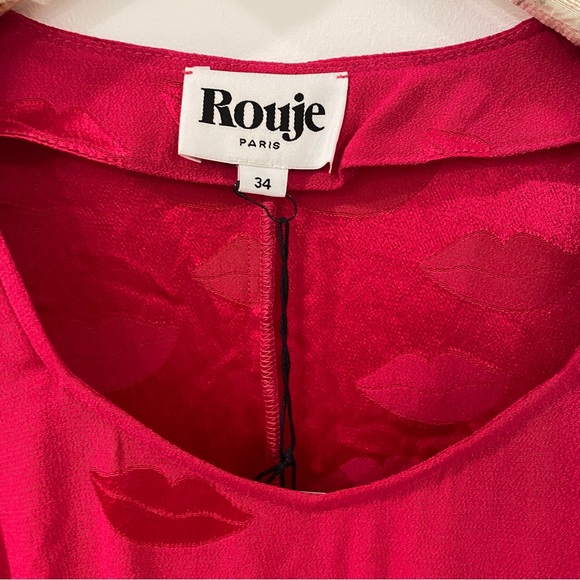 Rouje fuschia lipstick print top - Picture 3 of 12